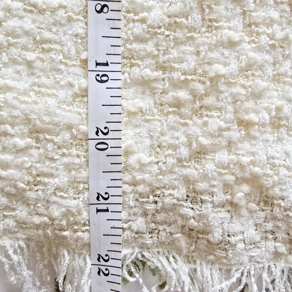Vintage Paule Vasseur Elegant Tweed Cream Skirt Light Wait Size M - Picture 11 of 12